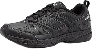Avia men's athletic shoes in black and white, side view