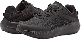 Avia Storm running shoe in blue and black colorway, side profile showing EVA midsole and mesh ventilation zones